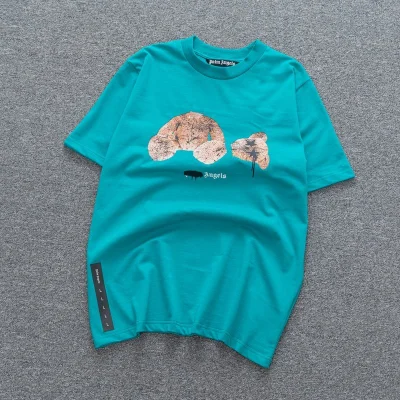 Футболка Palm Angels Ripped Toy With Logo "Turquoise" фото № 5