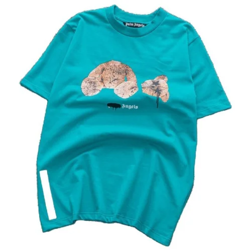 Футболка Palm Angels Ripped Toy With Logo "Turquoise"