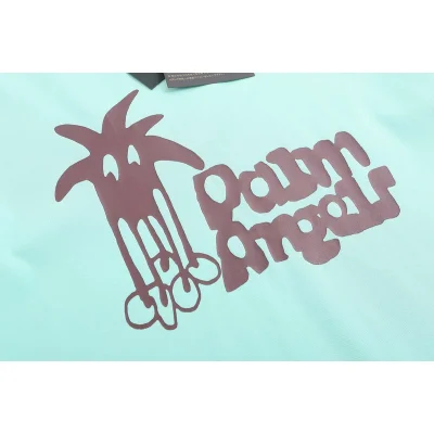 Футболка Palm Angels With Brown Logo Print "Turquoise" фото № 9