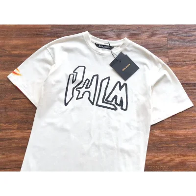 Футболка Palm Angels Flames And Lettering Back "White" фото № 9