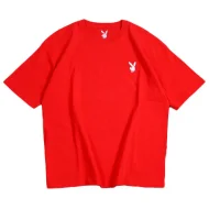 Футболка Playboy Small Logo Front And Repeating Logo Inscription Back "Red"