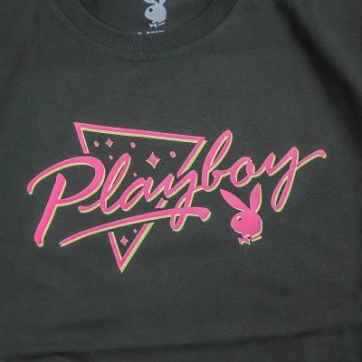 Футболка Playboy Logo Inscription In Triangle Front "Black" фото № 4