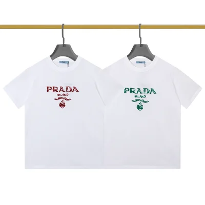 Футболка Prada Classic And Convenient "White/Red" фото № 2