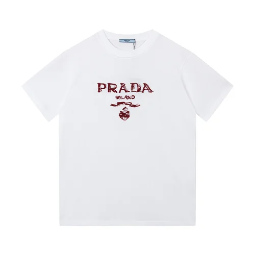 Футболка Prada Classic And Convenient "White/Red"