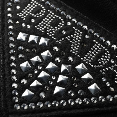 Футболка Prada With A Triangular Logo Made Of Rhinestones "Black" фото № 7