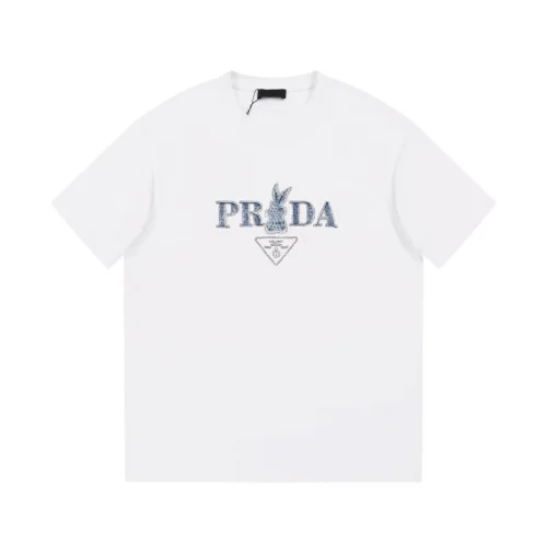 Футболка Prada With Text Logo Made Of Rhinestones "White"