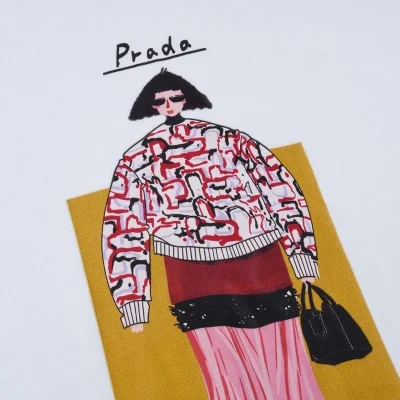 Футболка Prada Fashionista "White" фото № 3