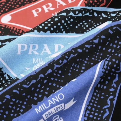 Футболка Prada With Multi Color Logo Pattern "Black" фото № 3