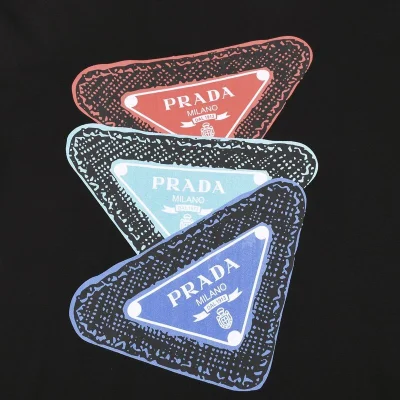 Футболка Prada With Multi Color Logo Pattern "Black" фото № 5