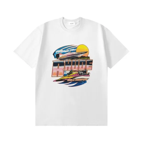 Футболка Rhude World Champions And Logo Print "White"