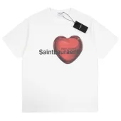 Футболка Saint Laurent Crystal Heart "White"