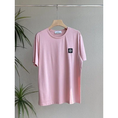 Футболка Stone Island With Black Patch "Pink" фото № 2