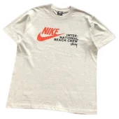 Футболка Stussy Front Inscription International Beach Crew And Nike Logo "Beige"