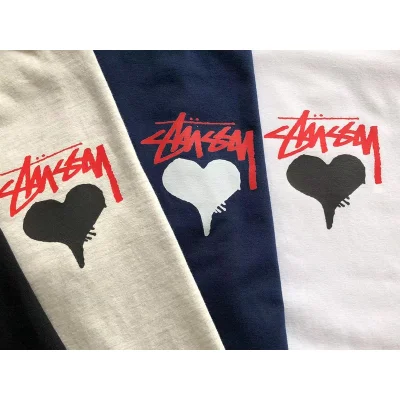 Футболка Stussy Heart And Logo "Beige" фото № 3