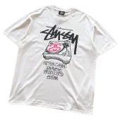 Футболка Stussy Gramophone With Colorful Letters "White"