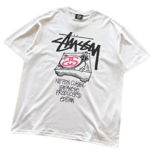 Футболка Stussy Gramophone With Colorful Letters "White"