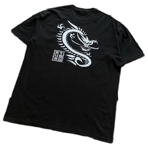 Футболка Stussy Dragon With Hieroglyphs "Black"