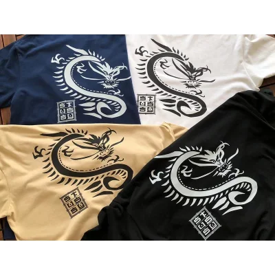 Футболка Stussy Dragon With Hieroglyphs "Black" фото № 3