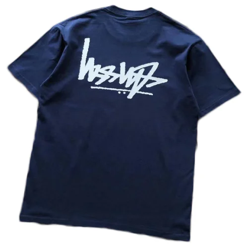 Футболка Stussy Mirror Logo Inscription "Blue"