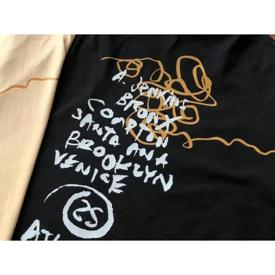 Футболка Stussy List With Cities And Letter With Mirror Image "Black" фото № 8