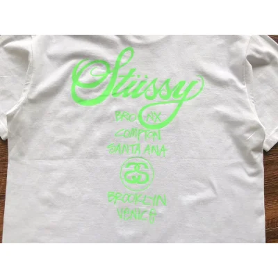 Футболка Stussy Colorful Lettering With City Names And Logo "White" фото № 4