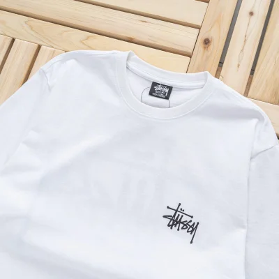 Футболка Stussy With Basic Logo Print "White" фото № 3