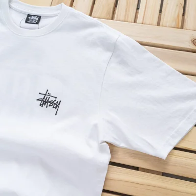 Футболка Stussy With Basic Logo Print "White" фото № 8