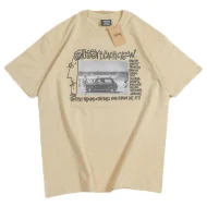 Футболка Stussy Photo With Car Surrounded By Inscriptions "Beige"