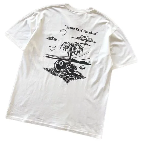 Футболка Stussy Palm Tree With Billiard Ball "White"