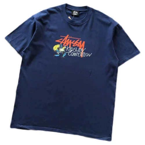 Футболка Stussy Man With Hockey Stick "Blue"