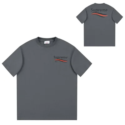 Футболка Supreme X Balenciaga 2023 Logo "Gray" фото № 2