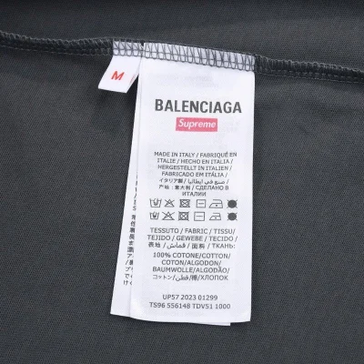 Футболка Supreme X Balenciaga 2023 Logo "Gray" фото № 7