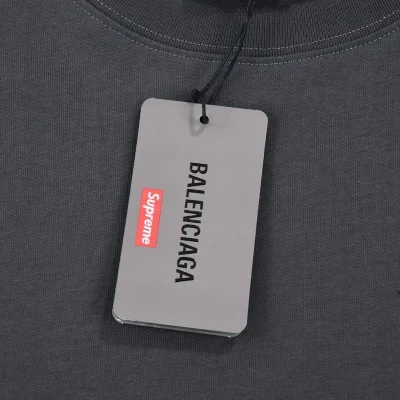 Футболка Supreme X Balenciaga 2023 Logo "Gray" фото № 6
