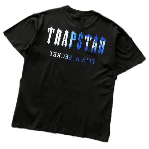 Футболка Trapstar Two Color Big Front Logo And Back Inscription "Black"