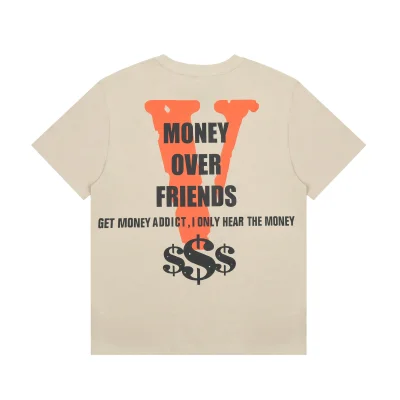 Футболка Vlone Money Over Friends "Beige" фото № 2