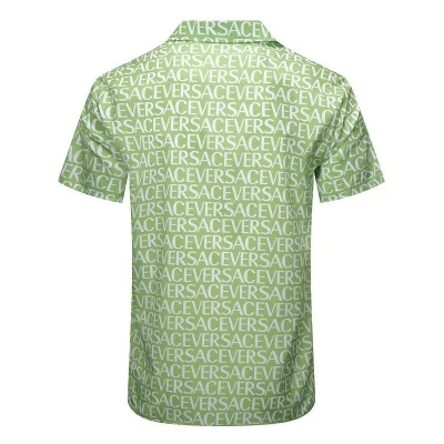Рубашка Versace Without Pockets And Repeating Inscription Versace "Green" фото № 2