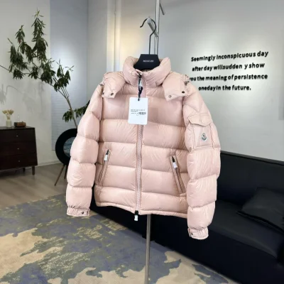 Пуховик Moncler Gles Hooded Puffer "Pink" фото № 3