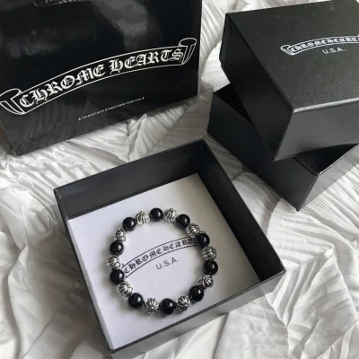 Браслет Chrome Hearts Fashion Beads "Silver, Black" фото № 6