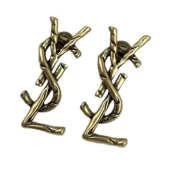 Серьги Saint Laurent Logo Form "Gold"