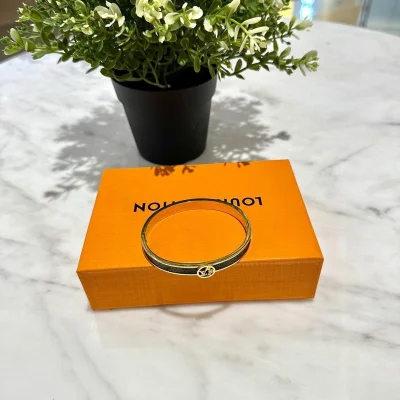 Браслет Louis Vuitton Solid With Logo Inside Circle "Black" фото № 5