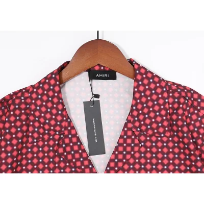 Рубашка Amiri Short Sleeve Cubes "Red" фото № 6