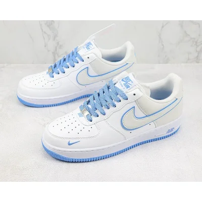 Nike Air Force 1 Low "White/Aqua Blue/Light Grey" фото № 5