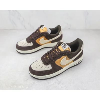 Nike Air Force 1 07 Low "Dark Brown/Yellow/White" фото № 5
