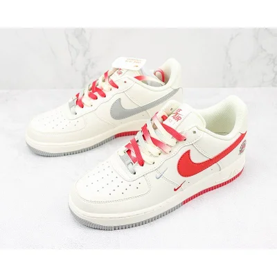 Nike Air Force 1 Low "Rice/Metallic Silver/Red" фото № 5
