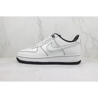 Nike Air Force 1 Low "White/Black Stitch/Silver Stars" фото № 2