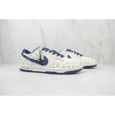 Louis Vuitton x Nike Dunk Low "Daisy White/Aegean" фото № 6