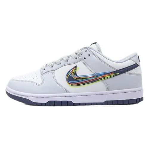 Nike Dunk Low 3D Swoosh "White/Blackened/Blue/Volt"