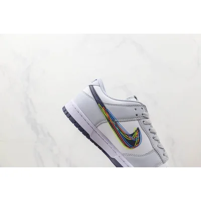 Nike Dunk Low 3D Swoosh "White/Blackened/Blue/Volt" фото № 4