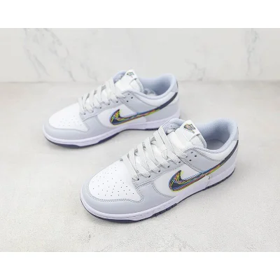 Nike Dunk Low 3D Swoosh "White/Blackened/Blue/Volt" фото № 5