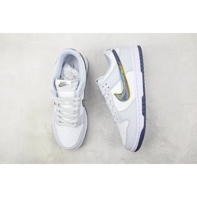 Nike Dunk Low 3D Swoosh "White/Blackened/Blue/Volt" фото № 6